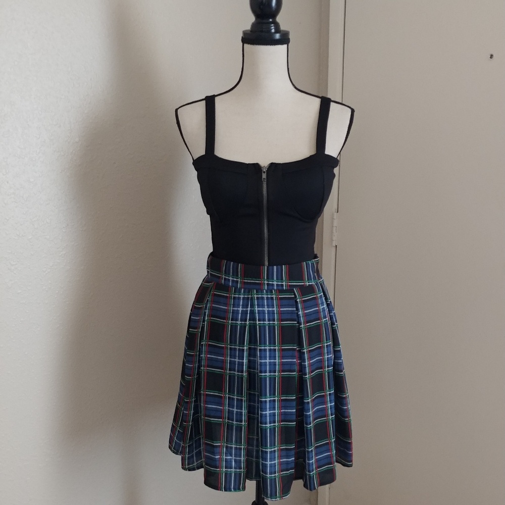 Plaid circle skirt NWOT